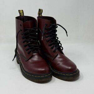 Dr. Martens Clemency 8 Eye Heeled Boots Womens 6 Burgundy Smooth Leather Grunge